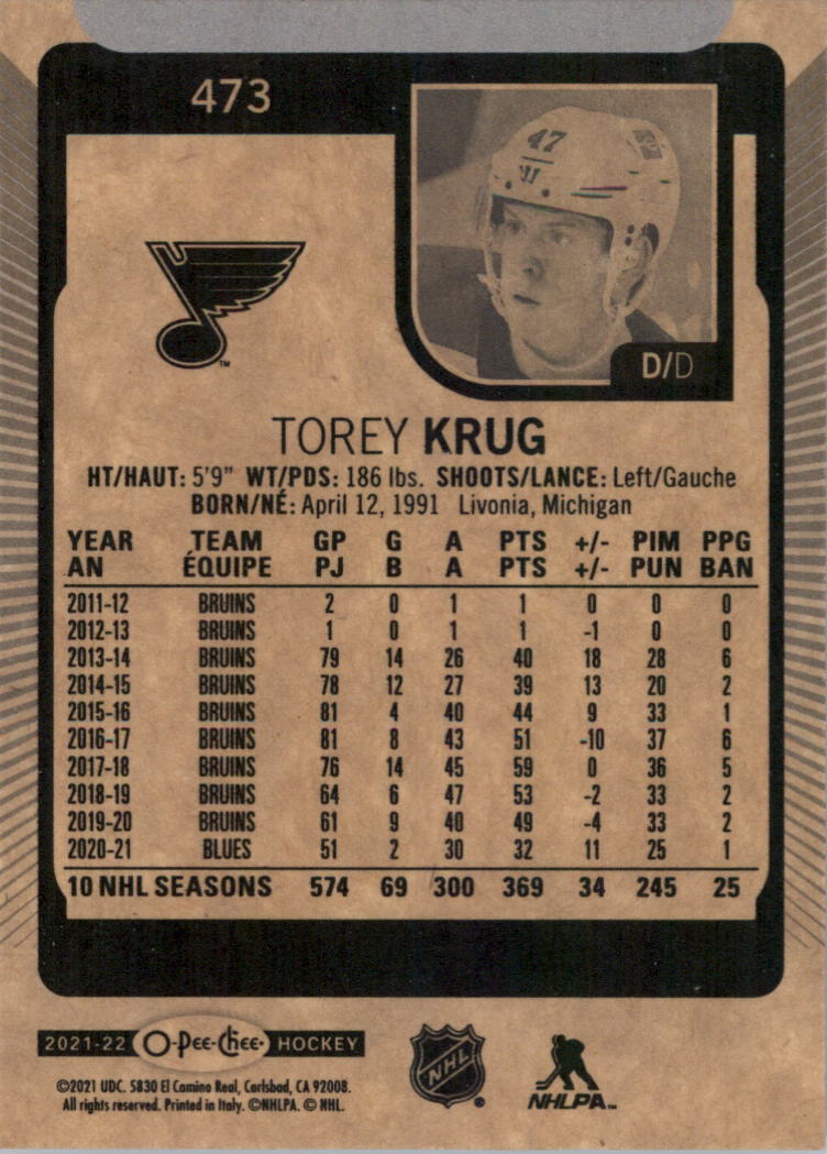 2021-22 O-Pee-Chee Hockey Card Pick 251-500 - Picture 441 of 495