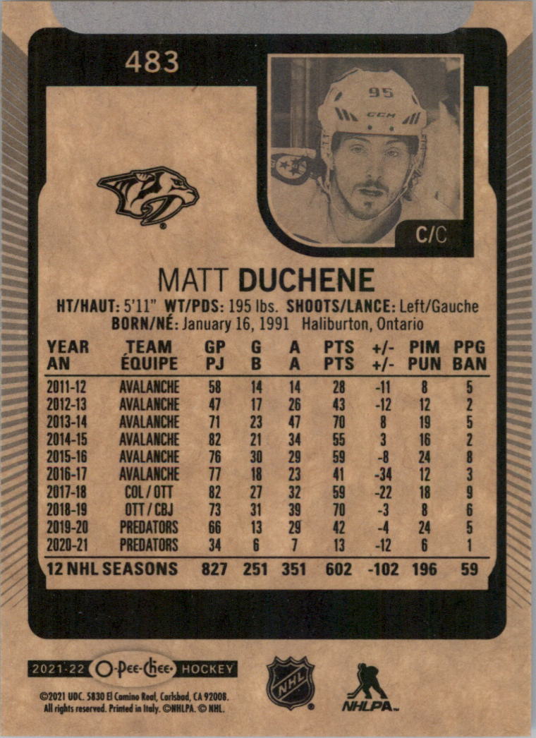 2021-22 O-Pee-Chee Hockey Card Pick 251-500 - Picture 461 of 495