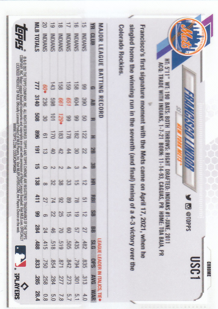 2021 Topps Chrome Update Baseball "Refractors" Parallel Cards - Picture 7 of 97