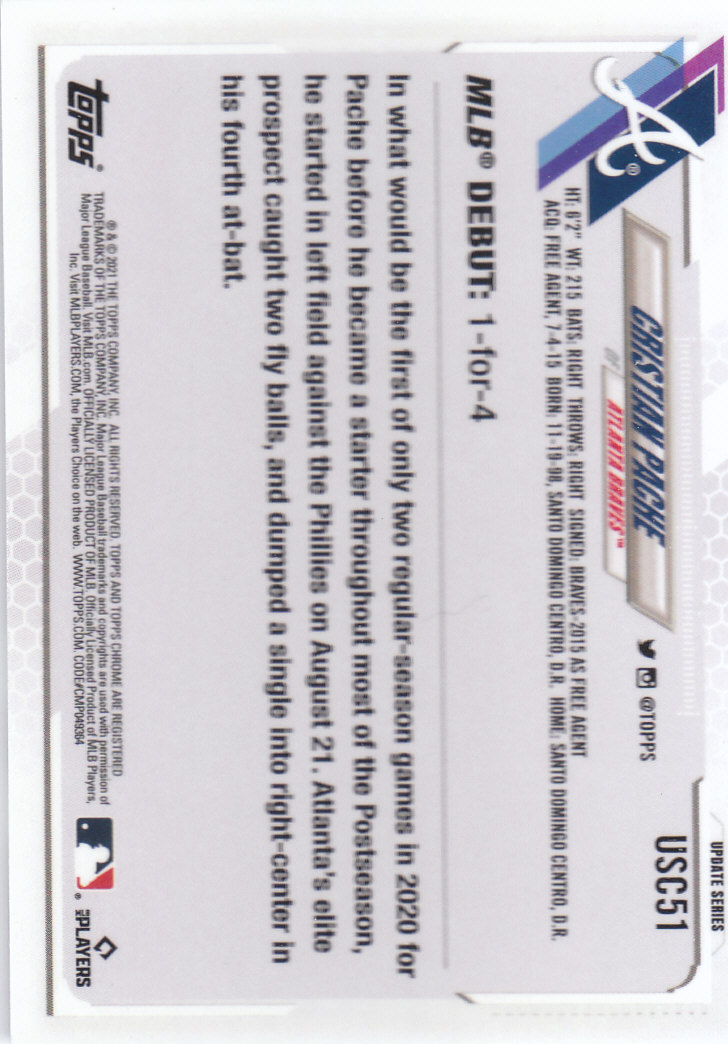 2021 Topps Chrome Update Baseball "Refractors" Parallel Cards - Picture 53 of 97
