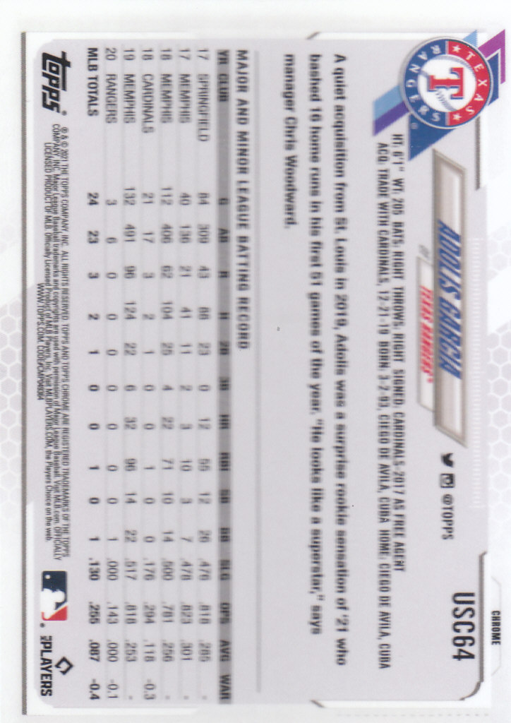 2021 Topps Chrome Update Baseball "Refractors" Parallel Cards - Picture 65 of 97