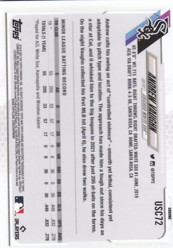 2021 Topps Chrome Update Baseball "Refractors" Parallel Cards - Picture 73 of 97