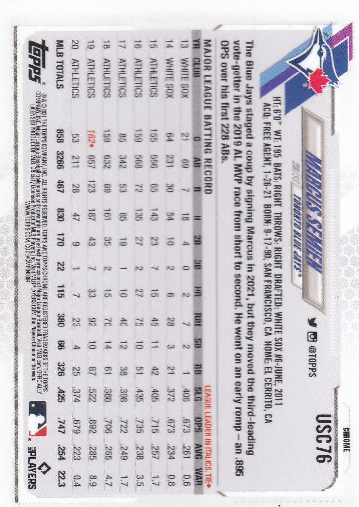 2021 Topps Chrome Update Baseball "Refractors" Parallel Cards - Picture 77 of 97