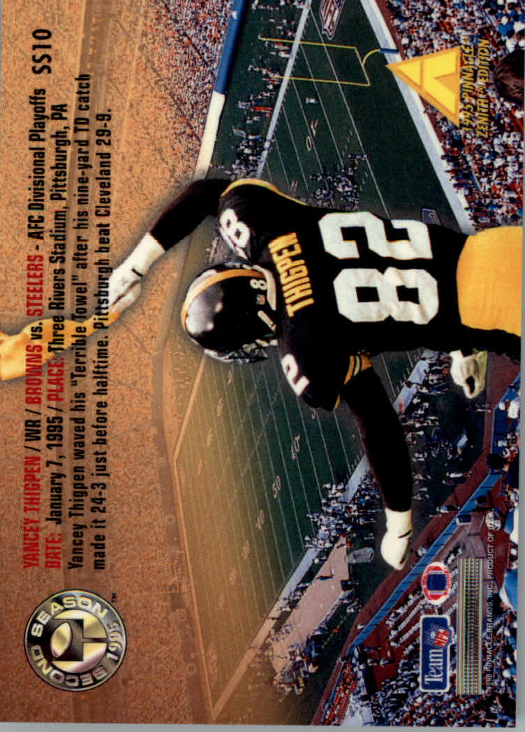 1995 Zenith (Pinnacle) Football "Rookie Roll Cal and Second Season" Insert Cards - Picture 15 of 35
