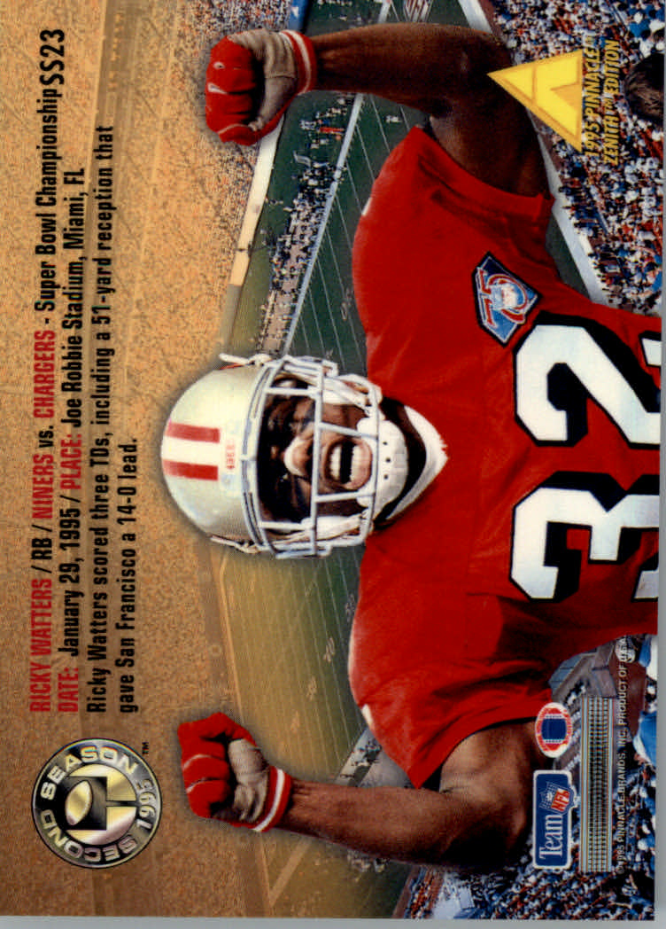 1995 Zenith (Pinnacle) Football "Rookie Roll Cal and Second Season" Insert Cards - Picture 31 of 35