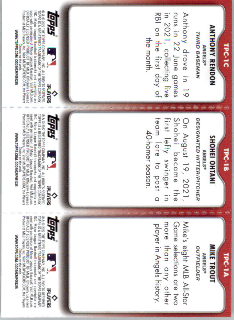 2022 Topps Opening Day Baseball "Triple Play" Insert Cards - Picture 3 of 21