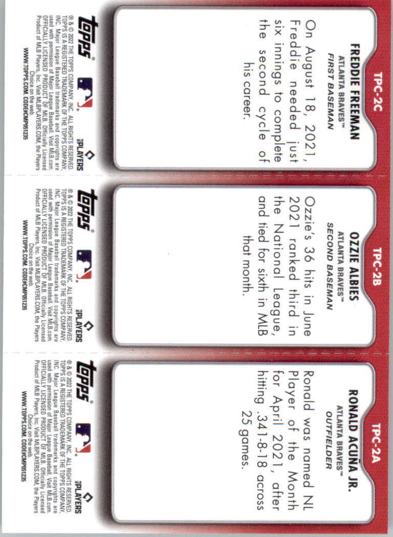 2022 Topps Opening Day Baseball "Triple Play" Insert Cards - Picture 5 of 21