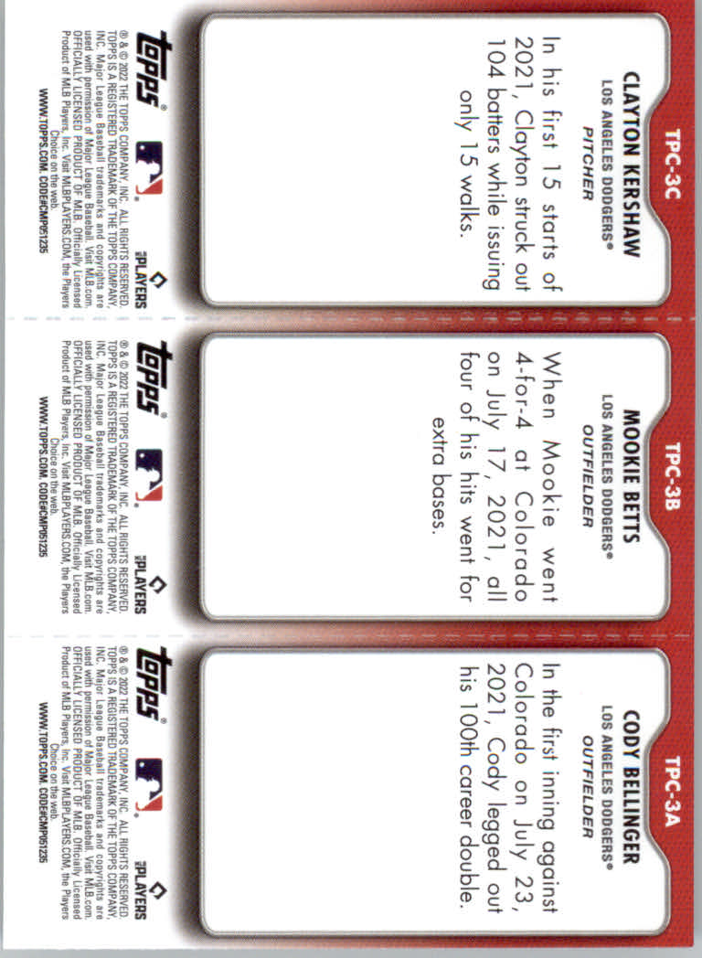 2022 Topps Opening Day Baseball "Triple Play" Insert Cards - Picture 7 of 21