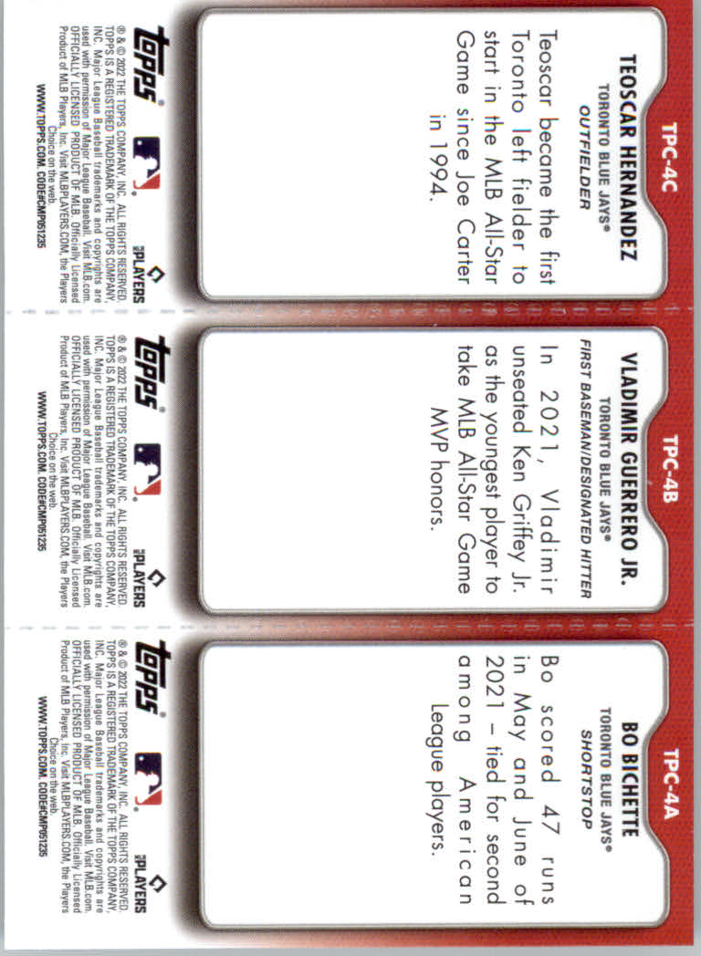 2022 Topps Opening Day Baseball "Triple Play" Insert Cards - Picture 9 of 21