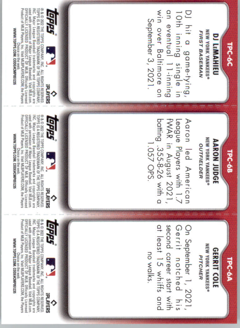 2022 Topps Opening Day Baseball "Triple Play" Insert Cards - Picture 13 of 21