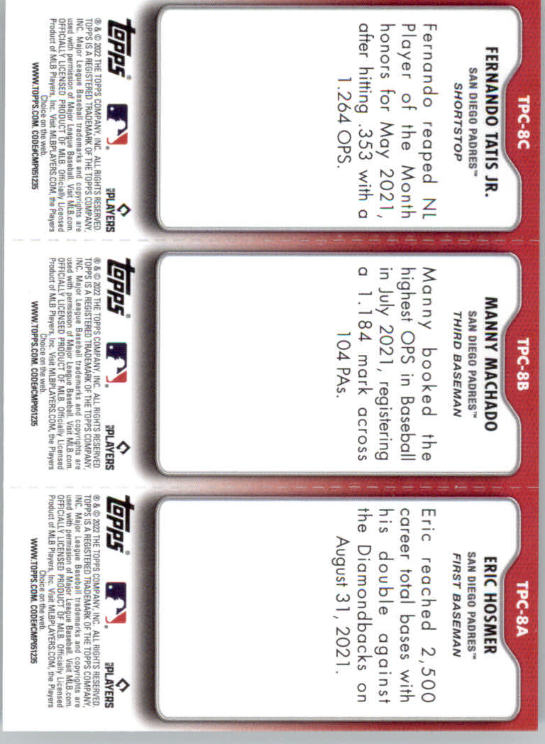 2022 Topps Opening Day Baseball "Triple Play" Insert Cards - Picture 17 of 21