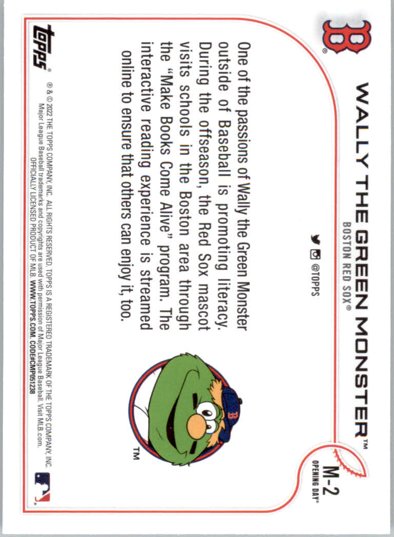 2022 Topps Opening Day Baseball "Mascots" Insert Cards - Picture 5 of 47