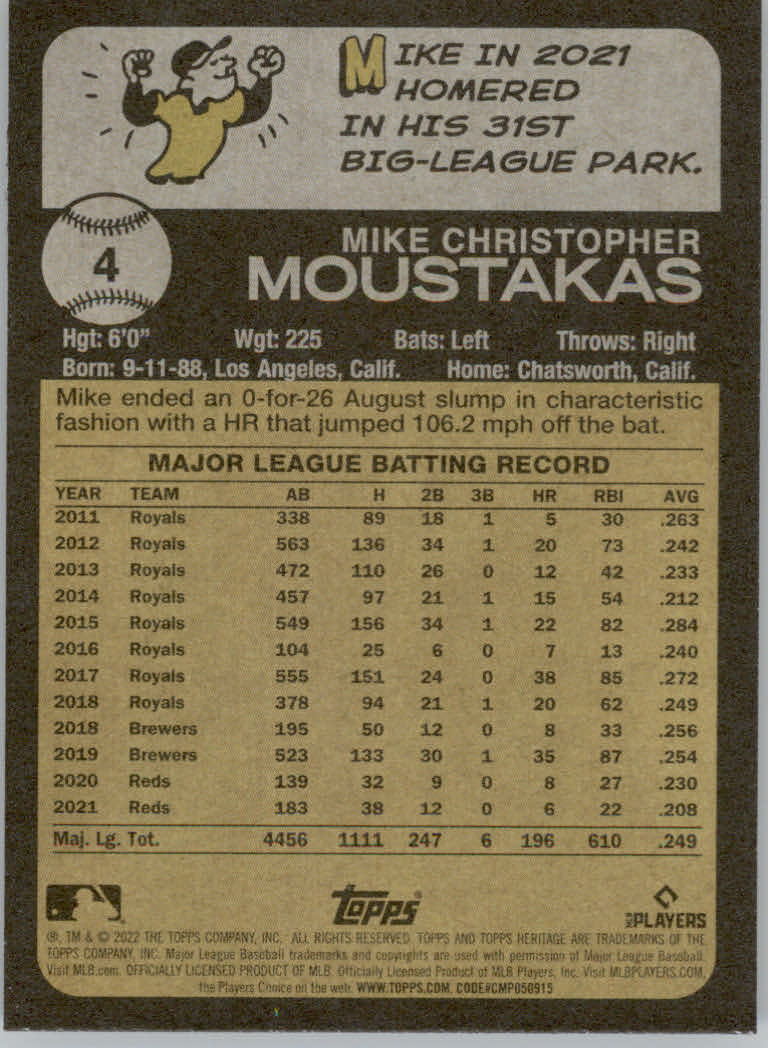 2022 Topps Heritage Baseball "Main Set" Cards #1 to #250 - Picture 9 of 395