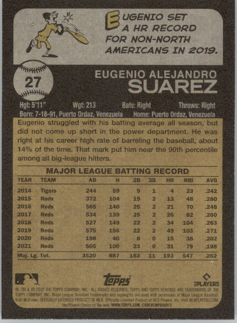 2022 Topps Heritage Baseball "Main Set" Cards #1 to #250 - Picture 53 of 395