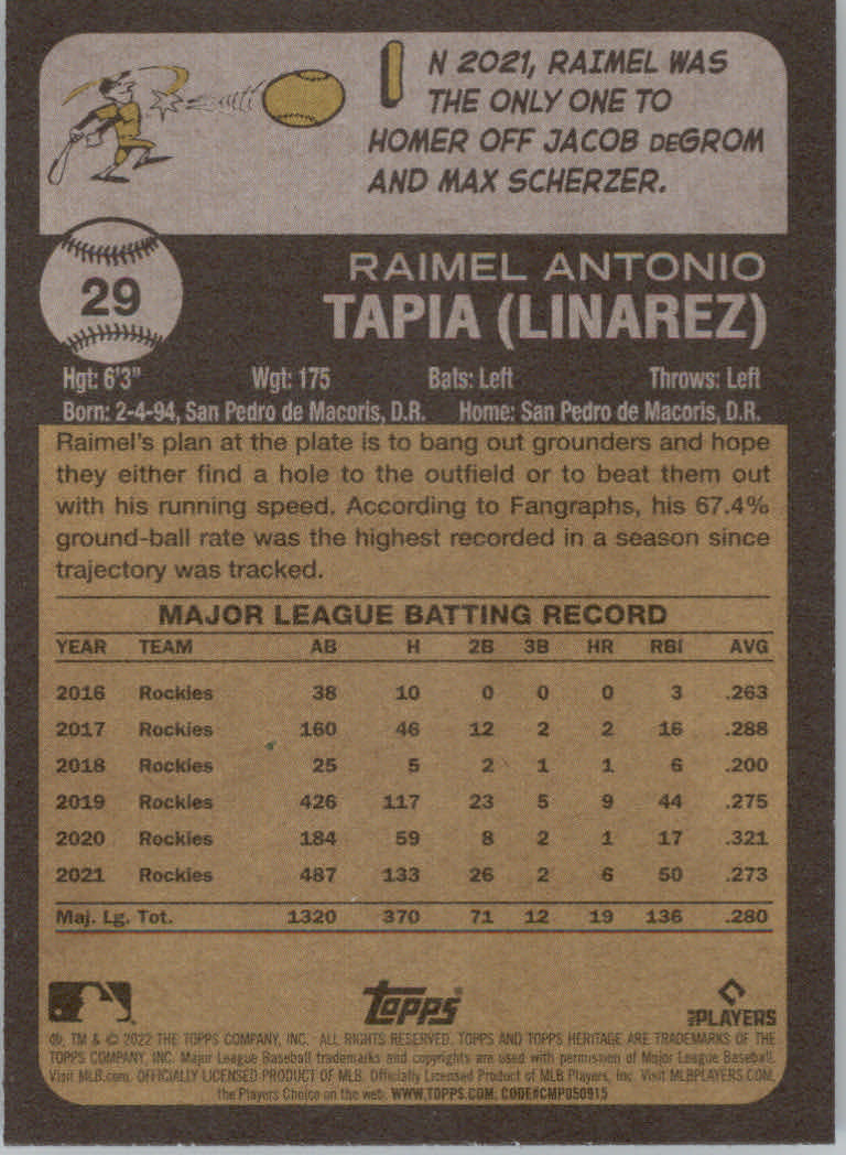2022 Topps Heritage Baseball "Main Set" Cards #1 to #250 - Picture 57 of 395