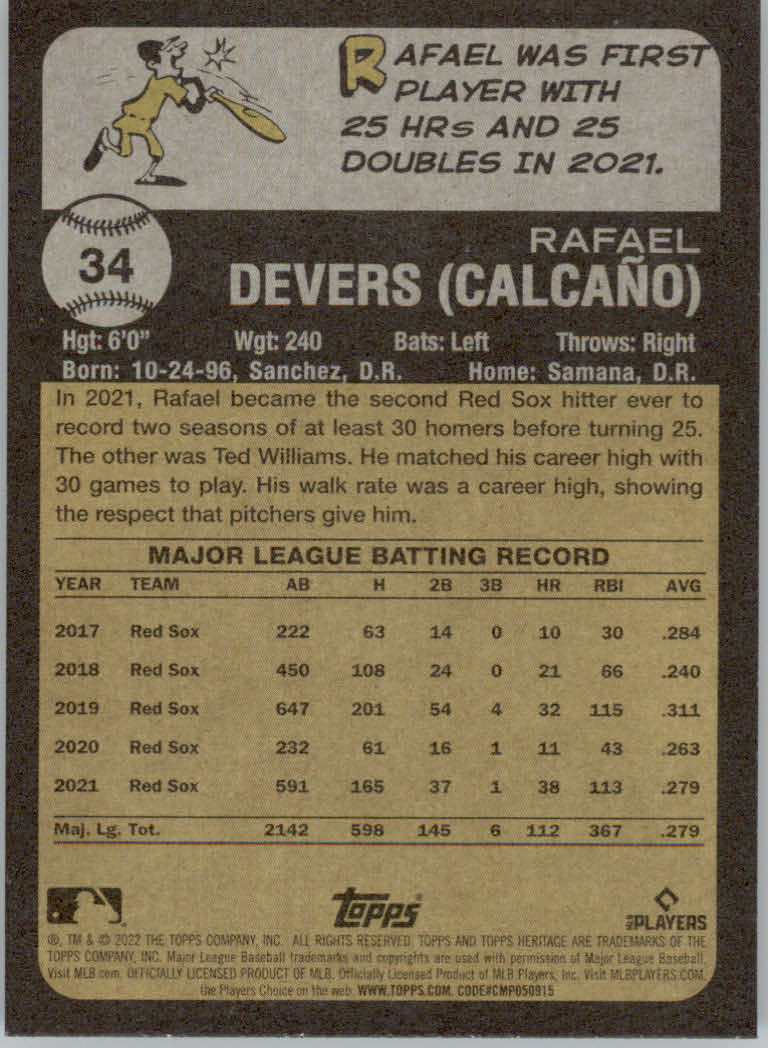 2022 Topps Heritage Baseball "Main Set" Cards #1 to #250 - Picture 65 of 395