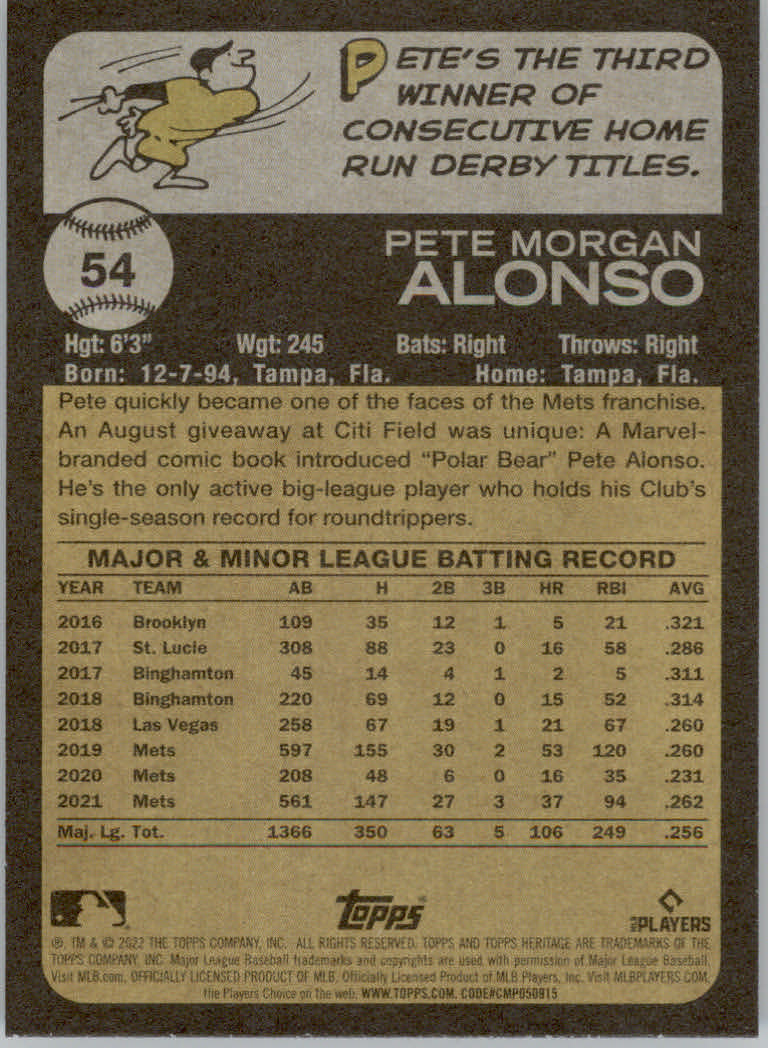 2022 Topps Heritage Baseball "Main Set" Cards #1 to #250 - Picture 99 of 395