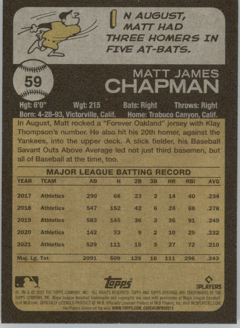 2022 Topps Heritage Baseball "Main Set" Cards #1 to #250 - Picture 107 of 395