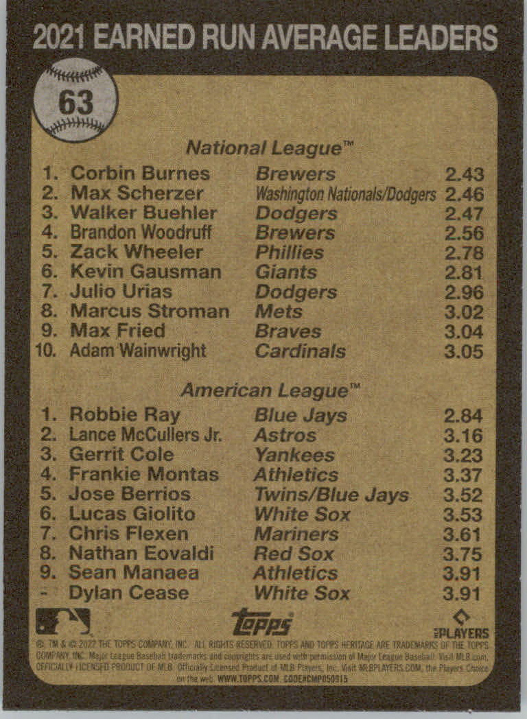 2022 Topps Heritage Baseball "Main Set" Cards #1 to #250 - Picture 115 of 395