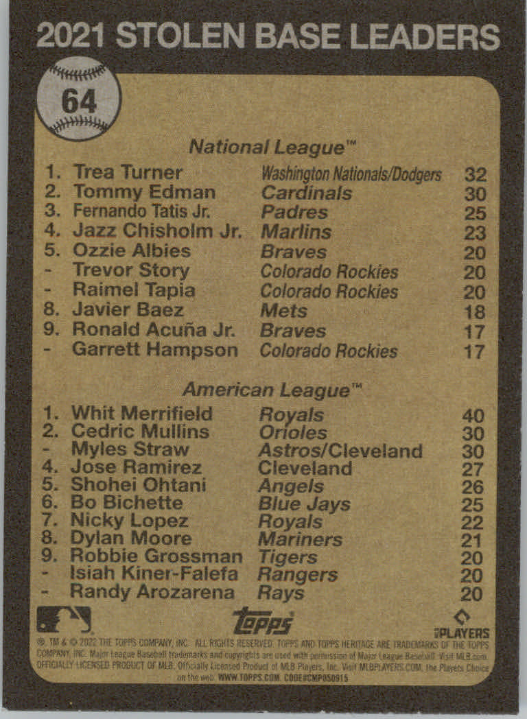 2022 Topps Heritage Baseball "Main Set" Cards #1 to #250 - Picture 117 of 395