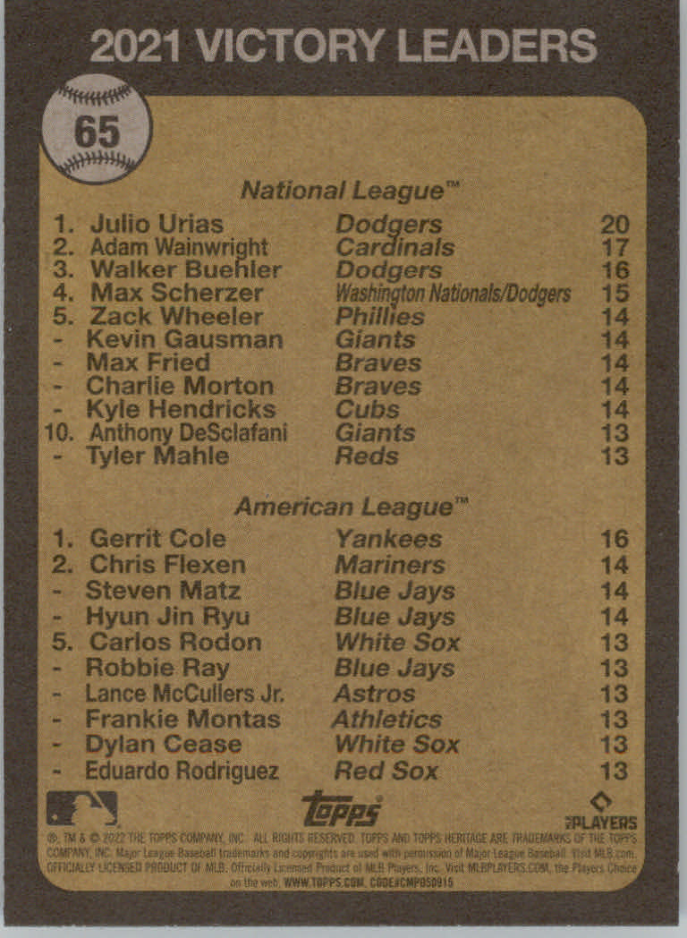 2022 Topps Heritage Baseball "Main Set" Cards #1 to #250 - Picture 119 of 395