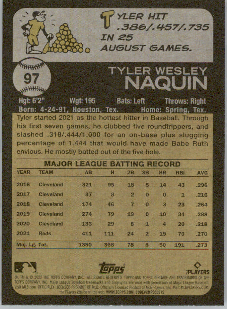 2022 Topps Heritage Baseball "Main Set" Cards #1 to #250 - Picture 163 of 395