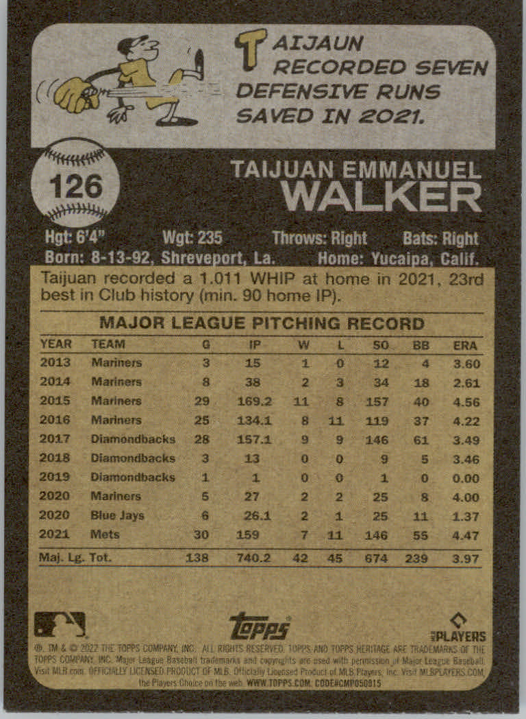 2022 Topps Heritage Baseball "Main Set" Cards #1 to #250 - Picture 207 of 395