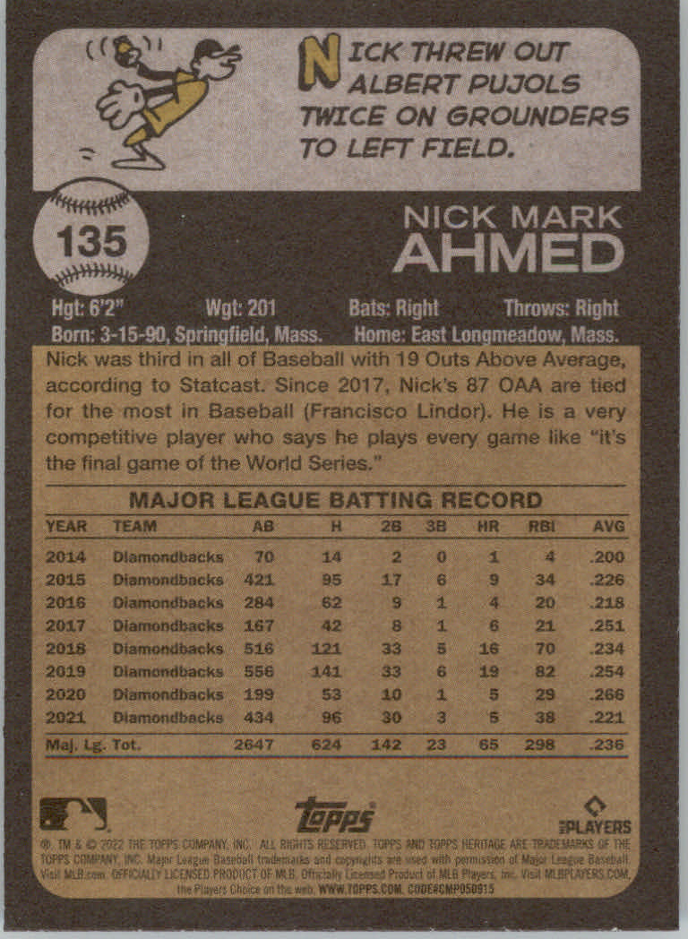 2022 Topps Heritage Baseball "Main Set" Cards #1 to #250 - Picture 223 of 395