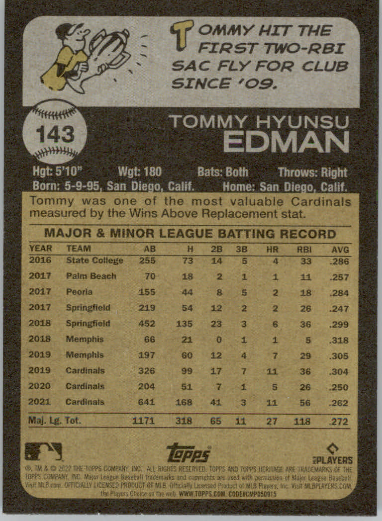 2022 Topps Heritage Baseball "Main Set" Cards #1 to #250 - Picture 235 of 395