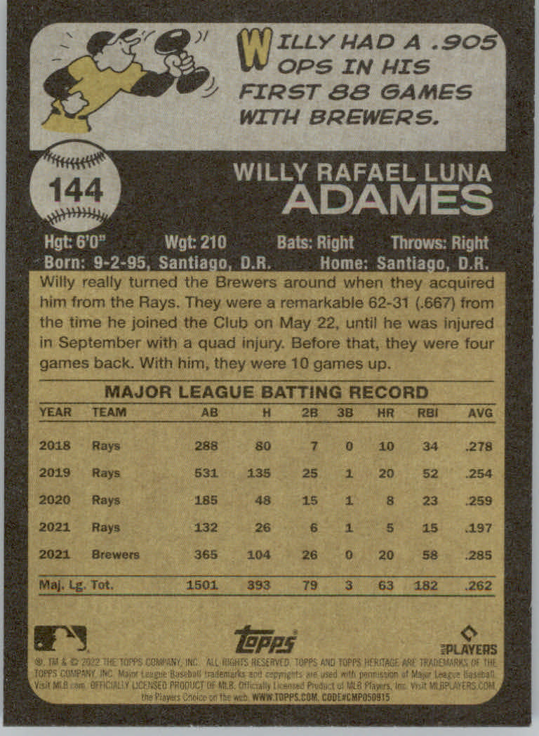 2022 Topps Heritage Baseball "Main Set" Cards #1 to #250 - Picture 237 of 395