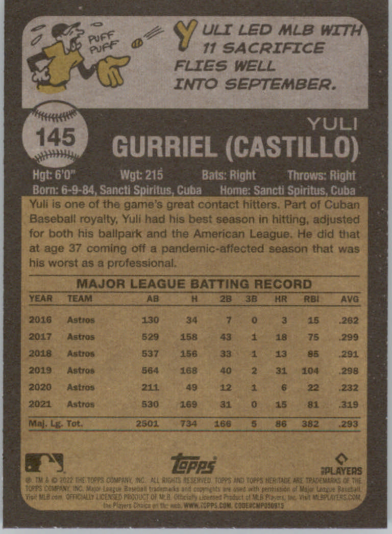 2022 Topps Heritage Baseball "Main Set" Cards #1 to #250 - Picture 239 of 395