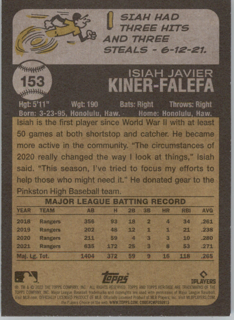 2022 Topps Heritage Baseball "Main Set" Cards #1 to #250 - Picture 253 of 395