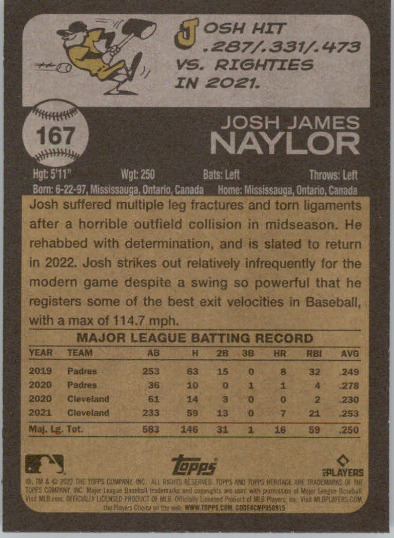 2022 Topps Heritage Baseball "Main Set" Cards #1 to #250 - Picture 269 of 395