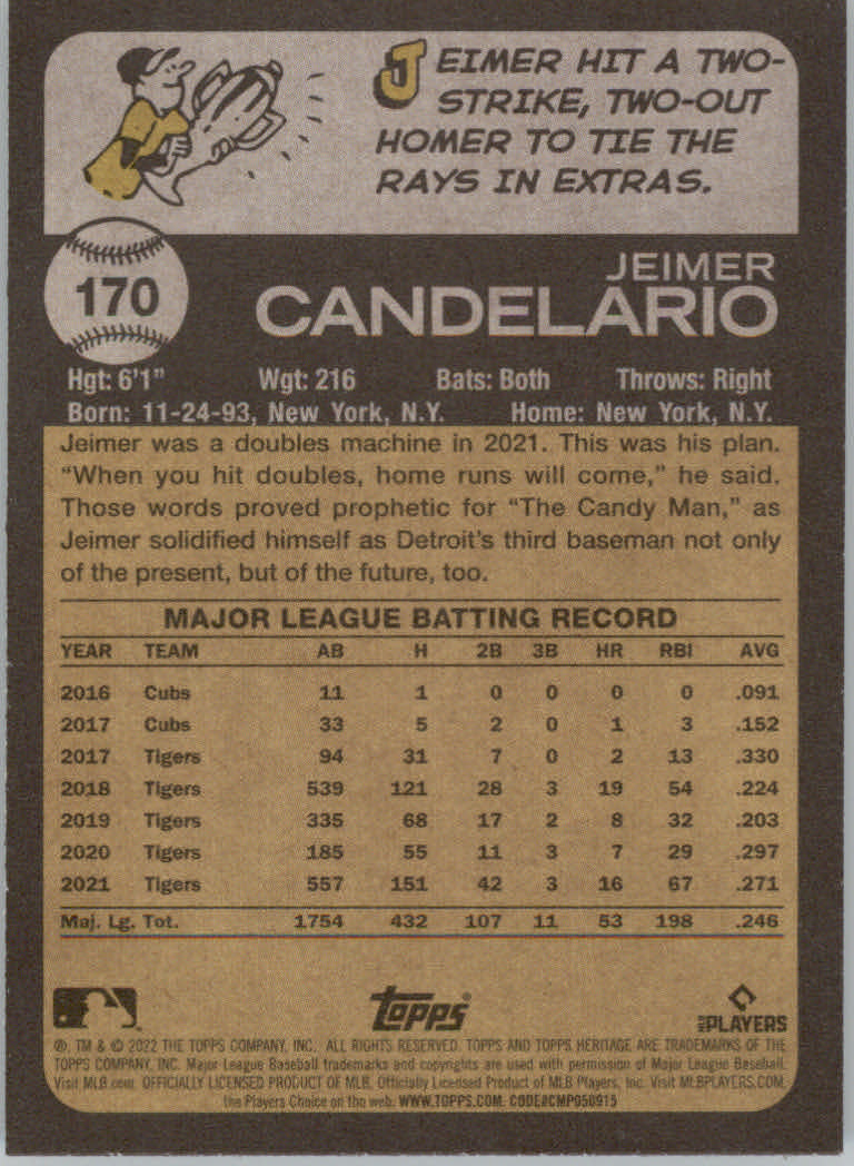 2022 Topps Heritage Baseball "Main Set" Cards #1 to #250 - Picture 275 of 395