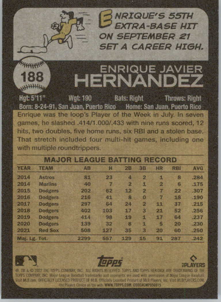 2022 Topps Heritage Baseball "Main Set" Cards #1 to #250 - Picture 299 of 395