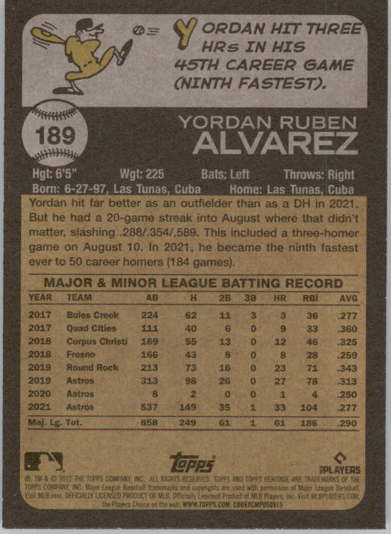 2022 Topps Heritage Baseball "Main Set" Cards #1 to #250 - Picture 301 of 395
