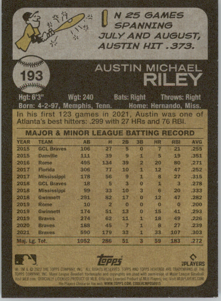 2022 Topps Heritage Baseball "Main Set" Cards #1 to #250 - Picture 305 of 395