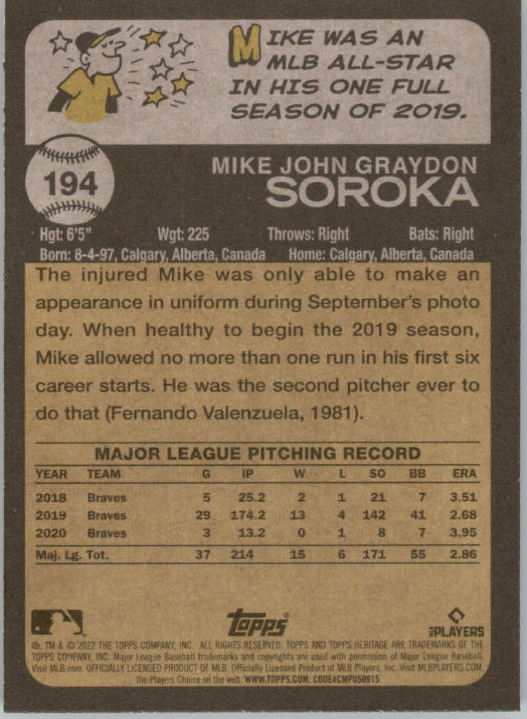 2022 Topps Heritage Baseball "Main Set" Cards #1 to #250 - Picture 307 of 395