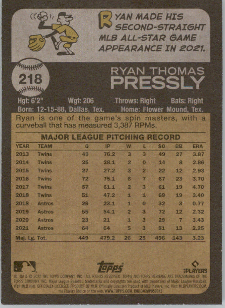 2022 Topps Heritage Baseball "Main Set" Cards #1 to #250 - Picture 343 of 395