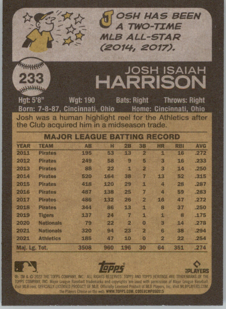 2022 Topps Heritage Baseball "Main Set" Cards #1 to #250 - Picture 369 of 395