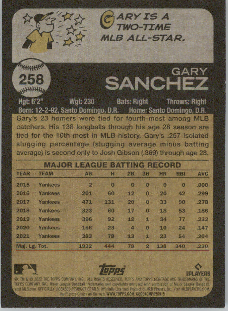2022 Topps Heritage Baseball "Main Set" Cards #251 to #500 - Picture 15 of 267