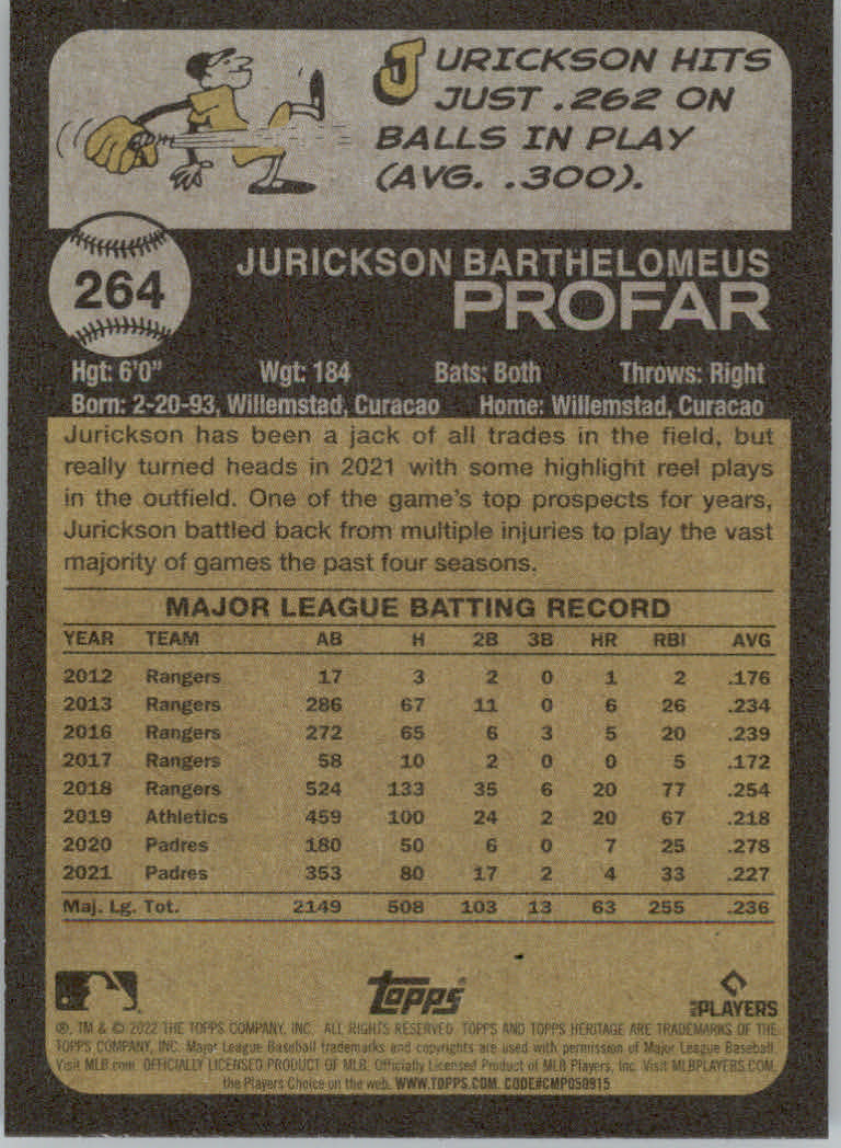 2022 Topps Heritage Baseball "Main Set" Cards #251 to #500 - Picture 25 of 267