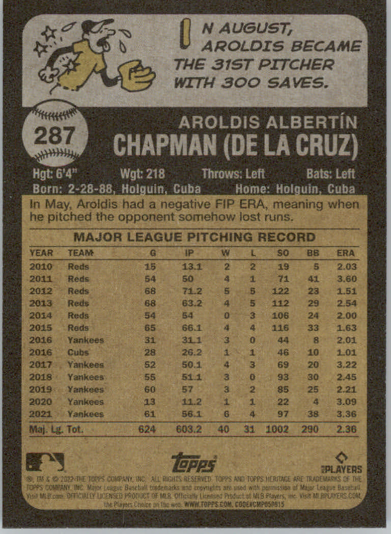2022 Topps Heritage Baseball "Main Set" Cards #251 to #500 - Picture 55 of 267