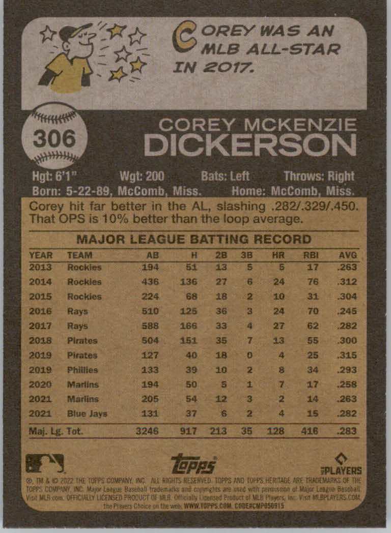 2022 Topps Heritage Baseball "Main Set" Cards #251 to #500 - Picture 83 of 267