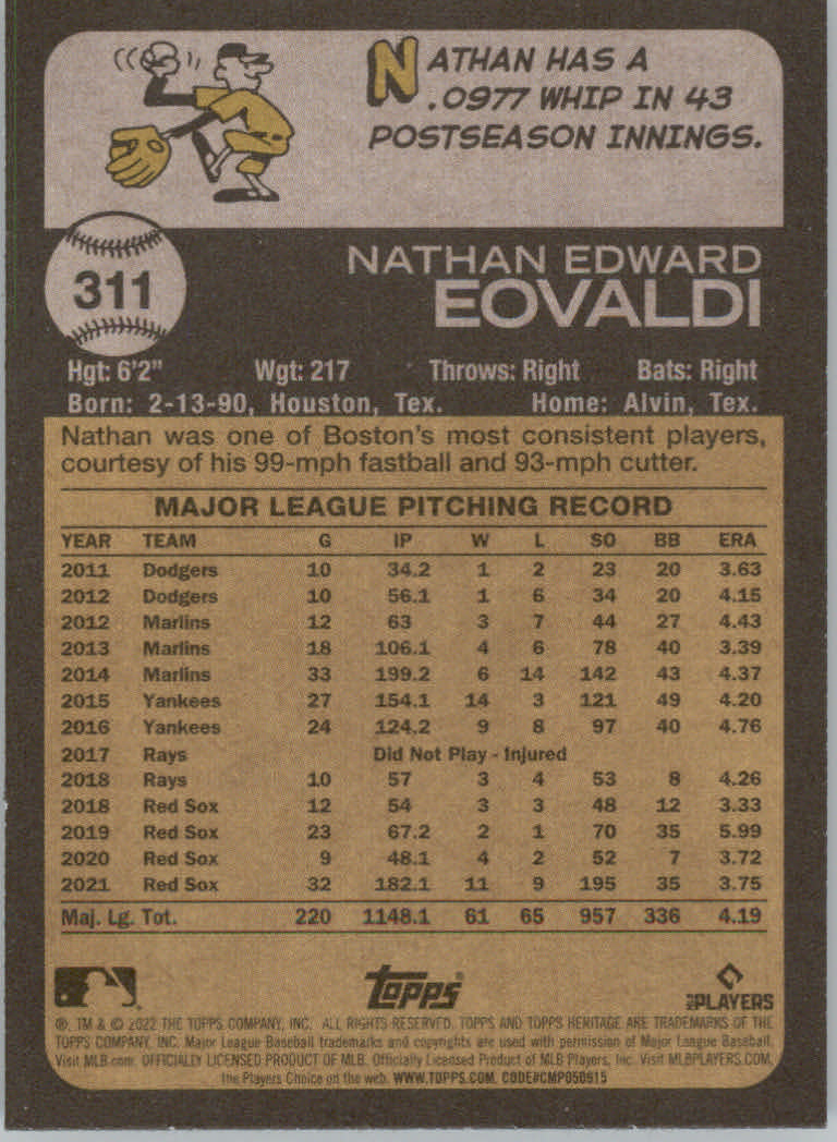 2022 Topps Heritage Baseball "Main Set" Cards #251 to #500 - Picture 93 of 267