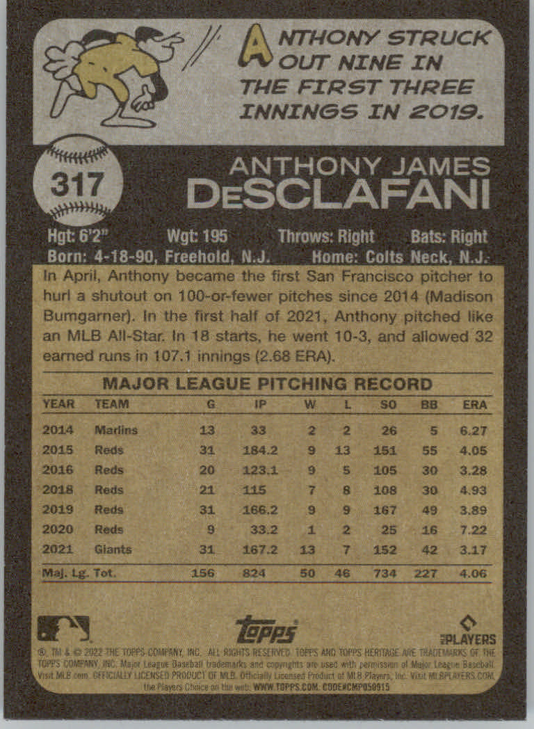2022 Topps Heritage Baseball "Main Set" Cards #251 to #500 - Picture 105 of 267