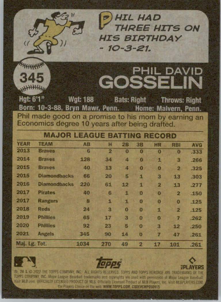 2022 Topps Heritage Baseball "Main Set" Cards #251 to #500 - Picture 153 of 267