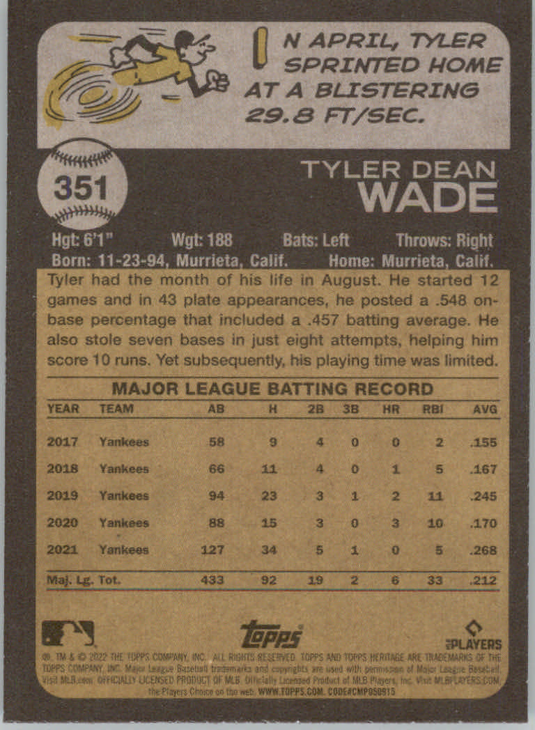 2022 Topps Heritage Baseball "Main Set" Cards #251 to #500 - Picture 161 of 267
