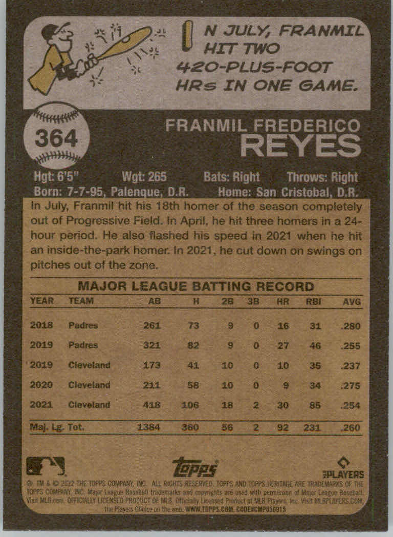 2022 Topps Heritage Baseball "Main Set" Cards #251 to #500 - Picture 183 of 267