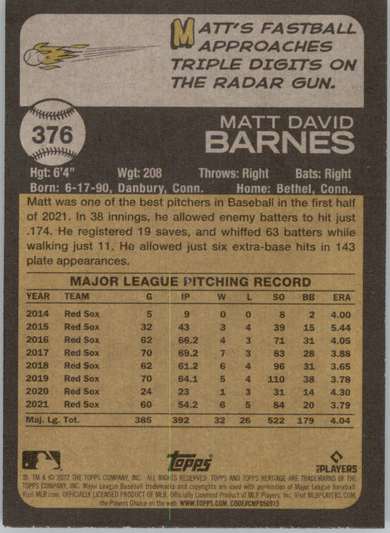 2022 Topps Heritage Baseball "Main Set" Cards #251 to #500 - Picture 201 of 267